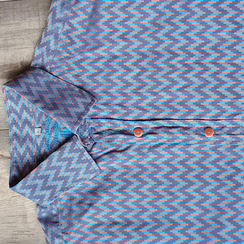 Luchiana Visconti Shirt Purple/Blue/OrangeSouthwestern 2 Ply Mercerized Cotton-L